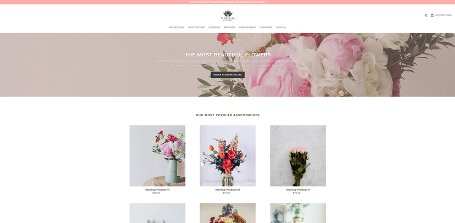 Virgin Flowers Baxter Website upgrade!
